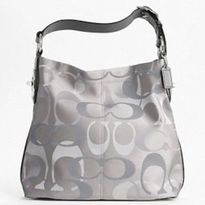 COACH Penelope Signature Gray Hobo Shoulder Bag
